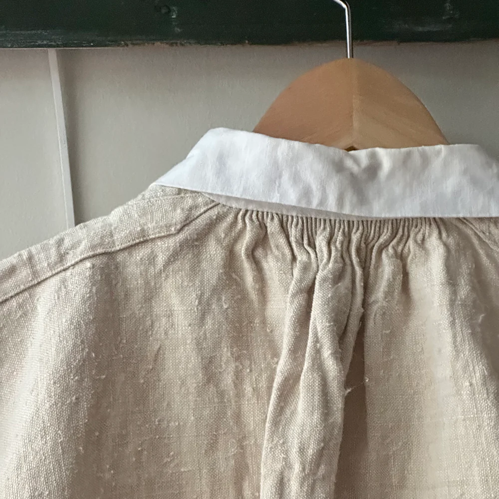 Custom 19th-century Linen Night Shirt with Vintage Buttons (#7) - Image 11
