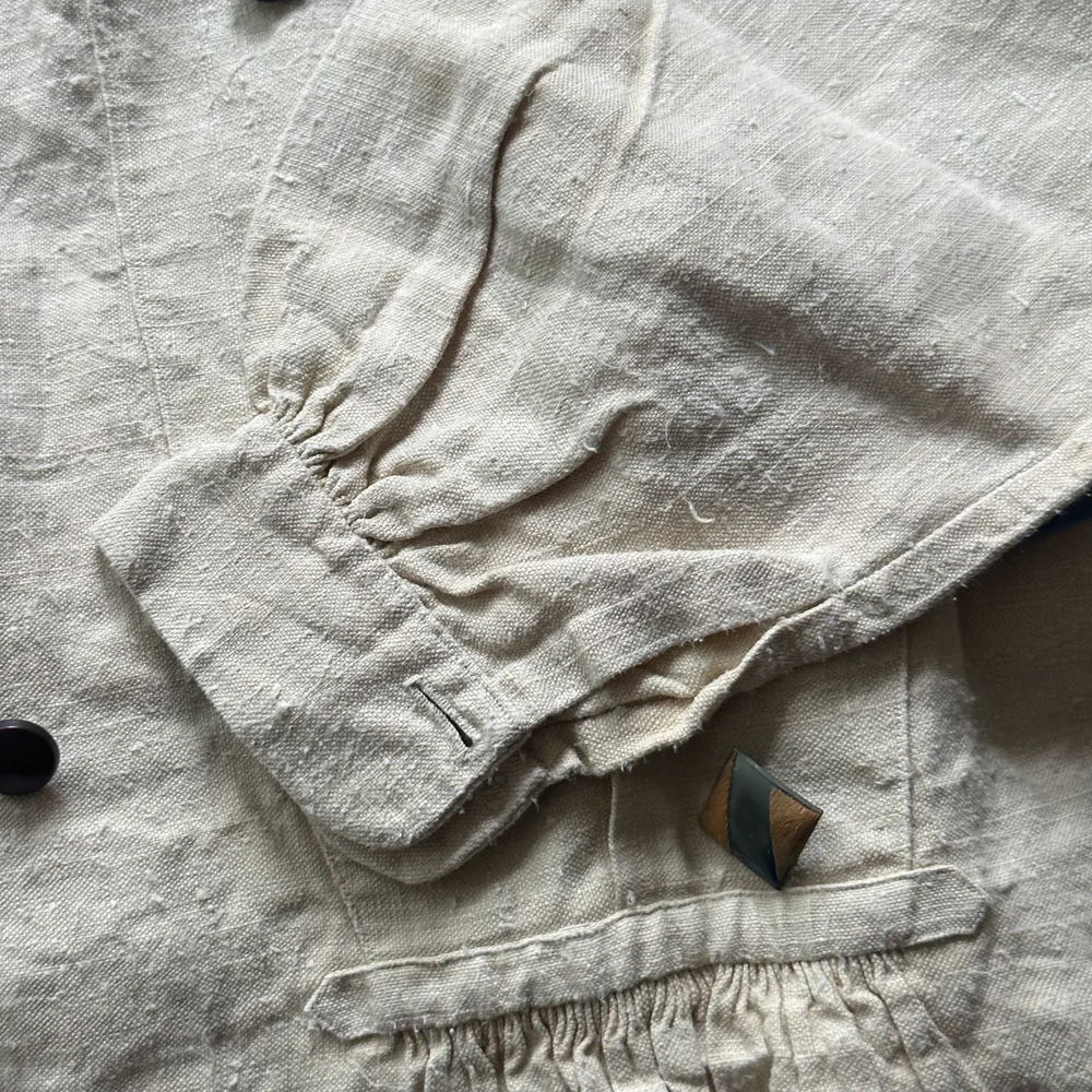 Custom 19th-century Linen Night Shirt with Vintage Buttons (#7) - Image 9