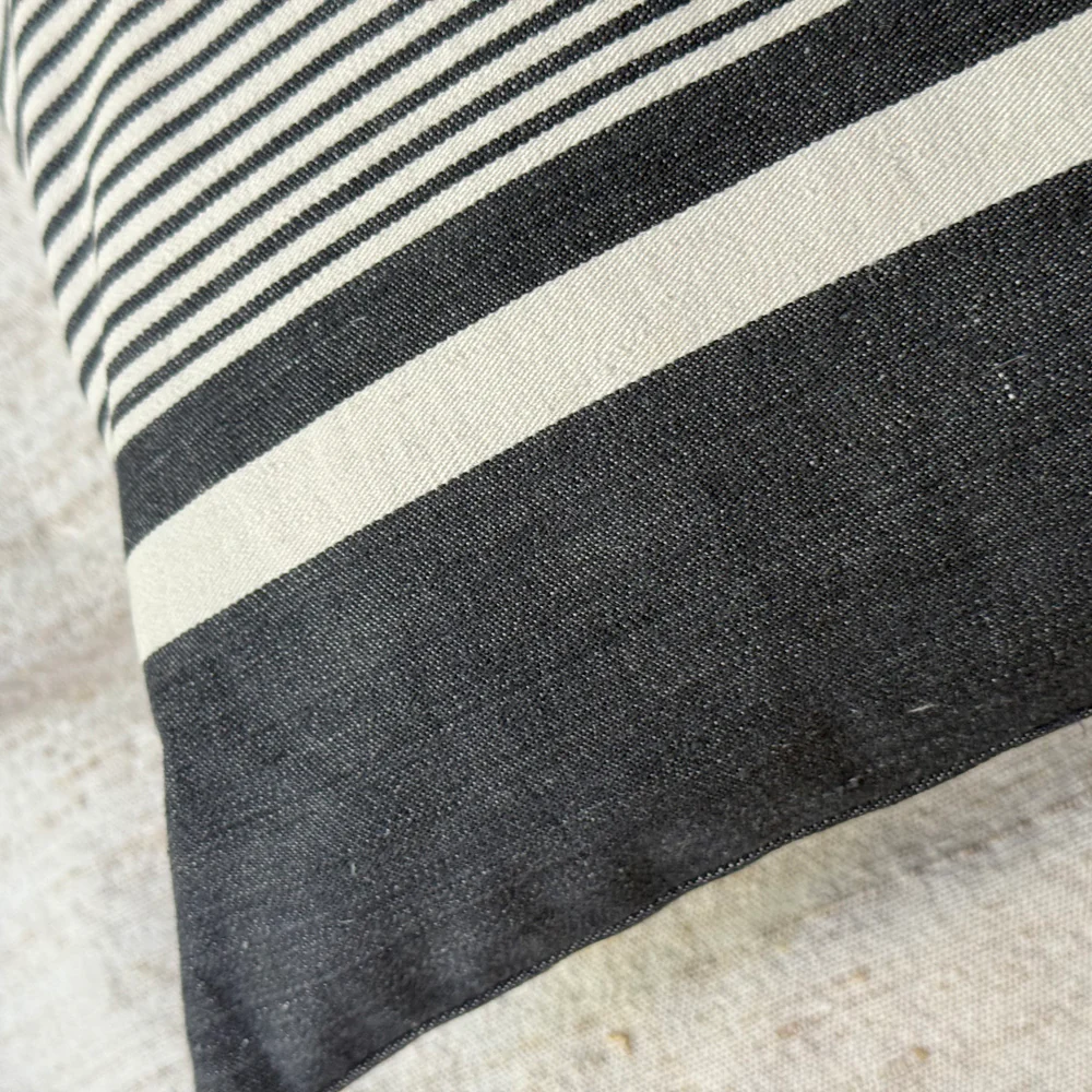 Custom 19th-century Small French Ticking Pillow (#35) - Image 3