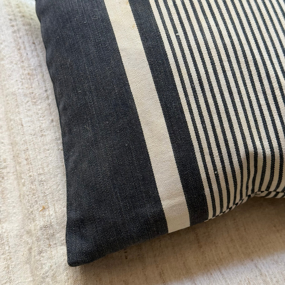 Custom 19th-century Small French Ticking Pillow (#36) - Image 3