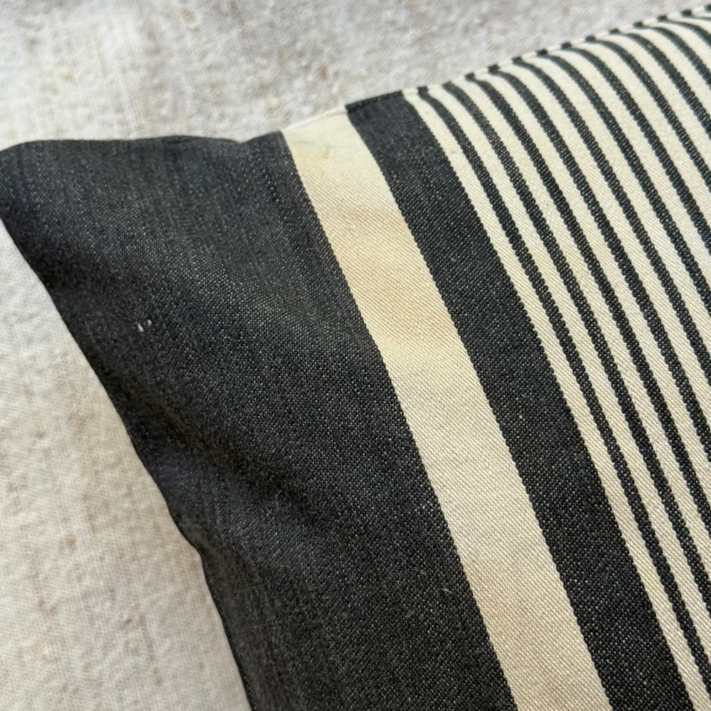 Custom 19th-century Small French Ticking Pillow (#38) - Image 3