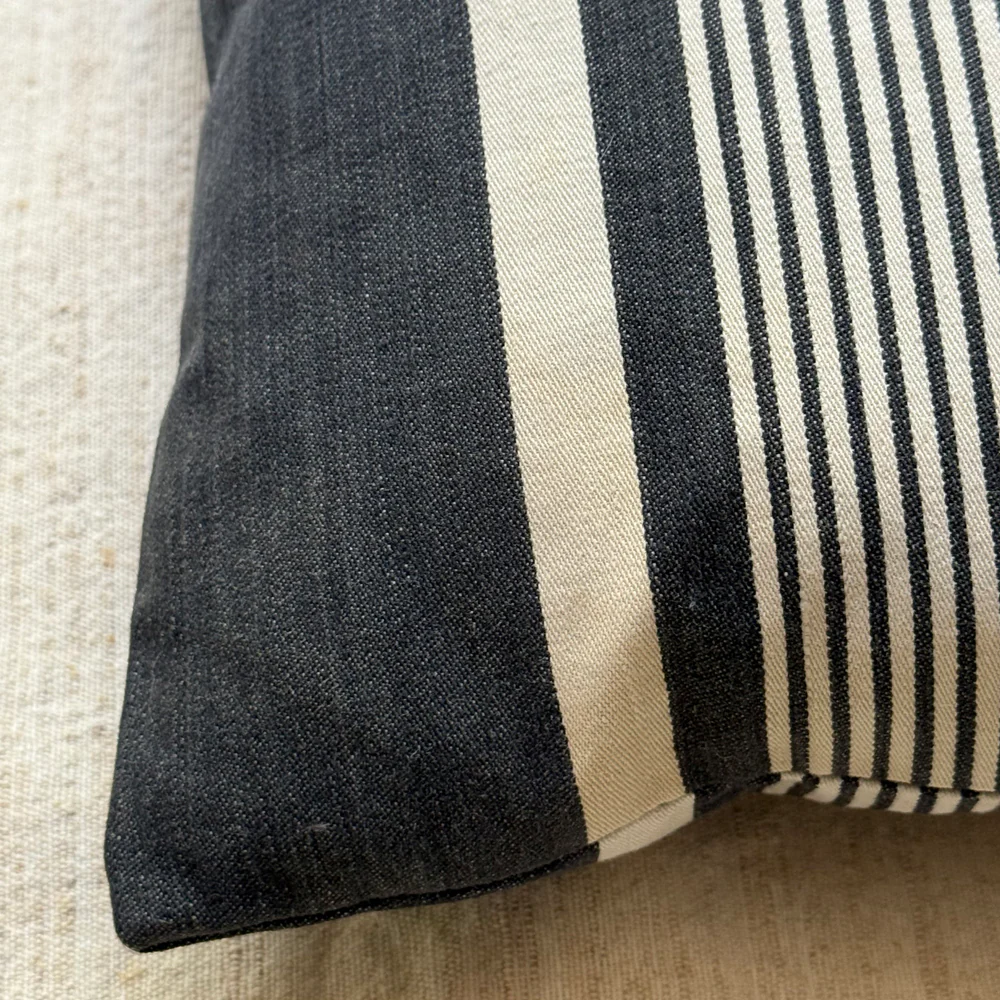 Custom 19th-century Small French Ticking Pillow (#39) - Image 3