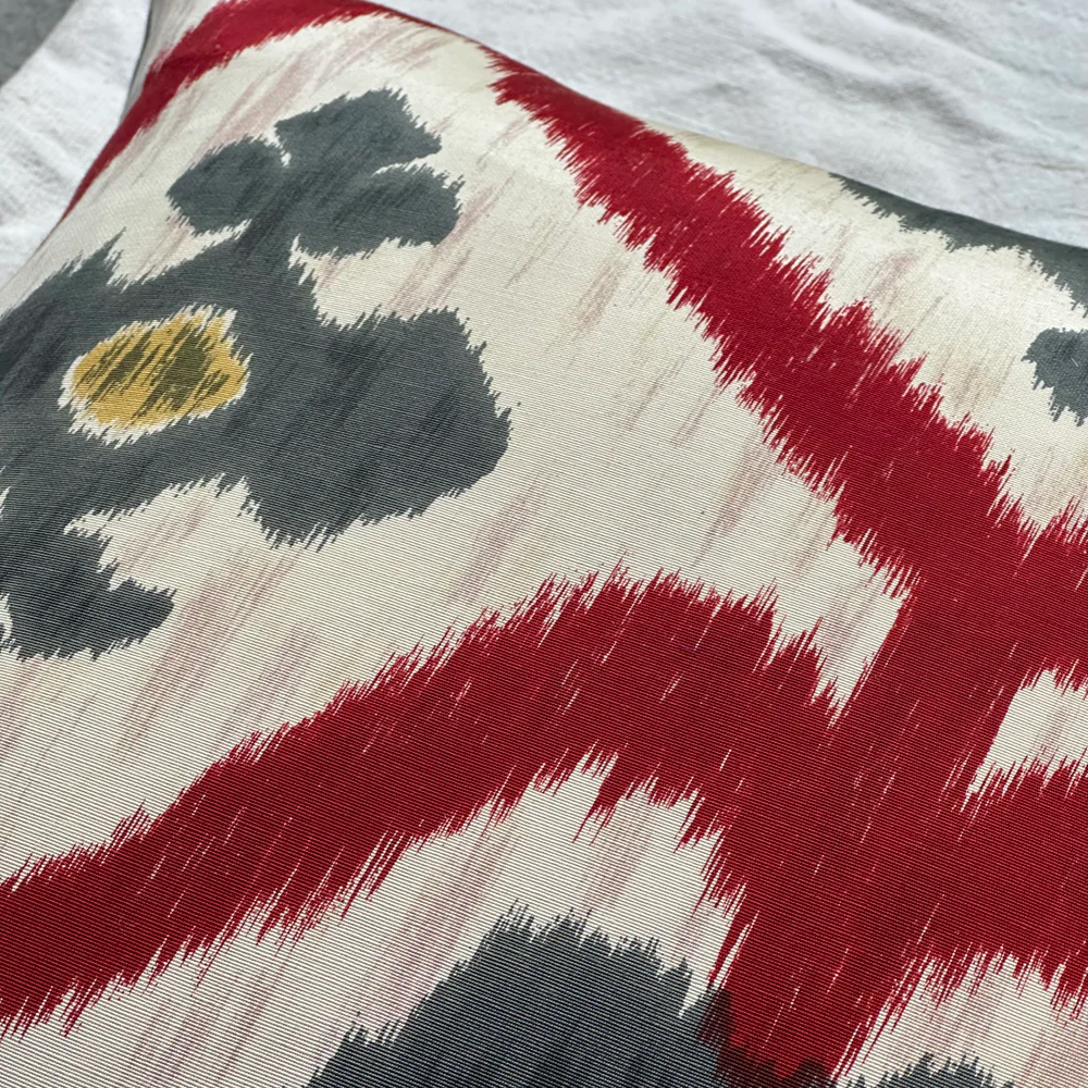 Custom Ikat Pillow with Indigo Backing - Image 3