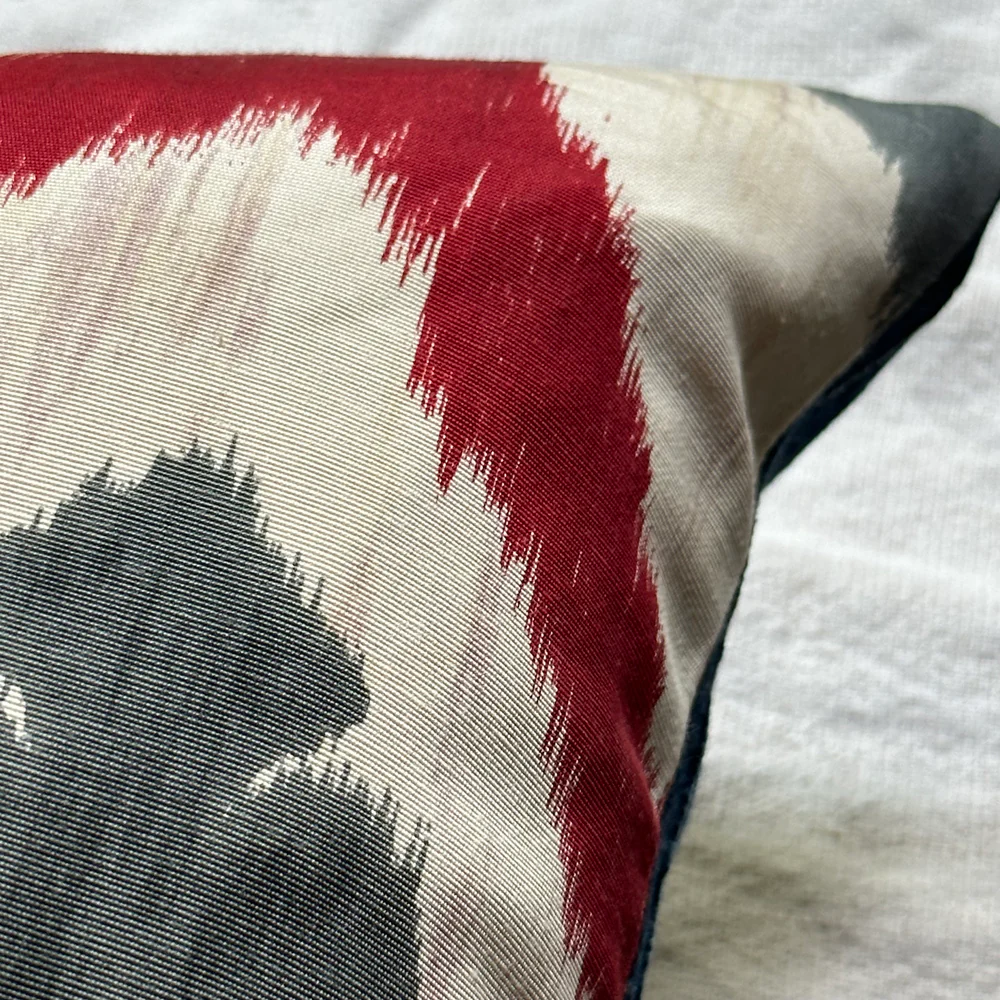 Custom Ikat Pillow with Indigo Backing - Image 4