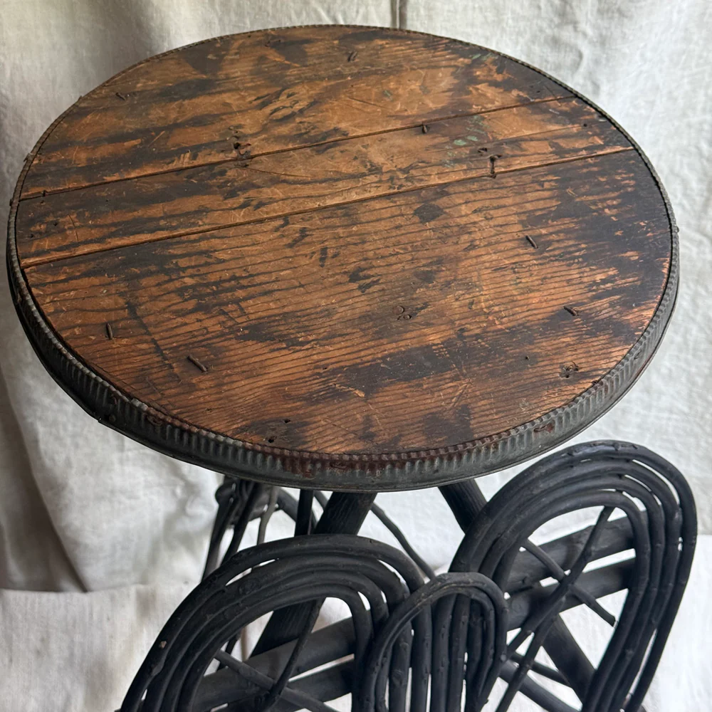 Early 20th-Century American Folk Art Heart-Shaped Twig Table - Image 3