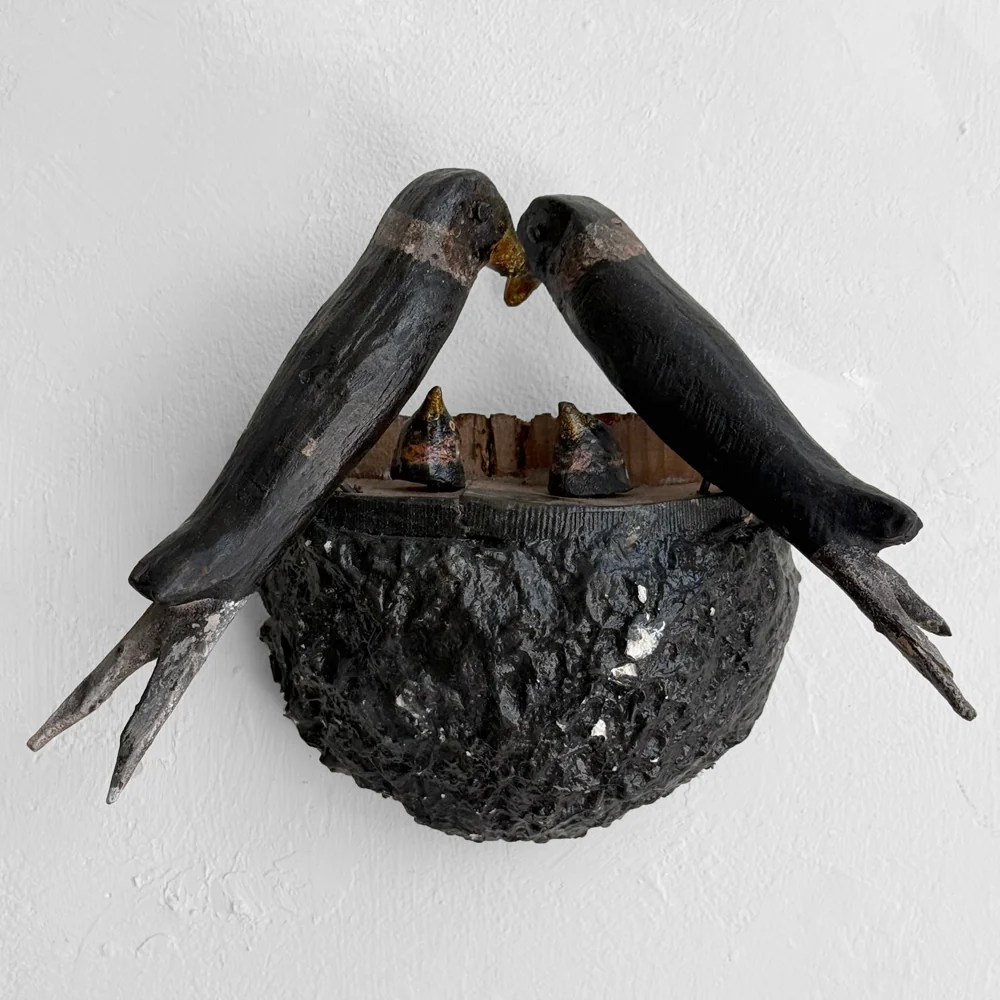 Early 20th-century Black Forest Carved Bird's Nest (BFB-13)