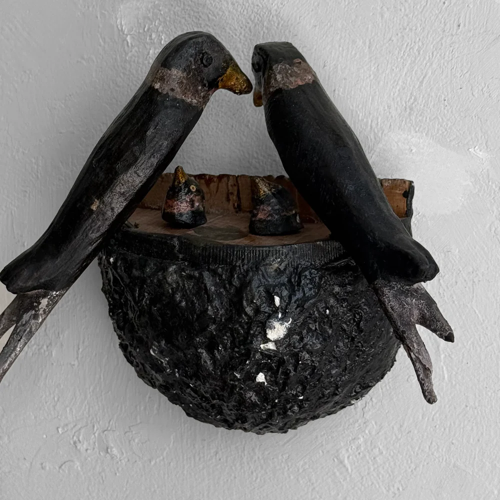 Early 20th-century Black Forest Carved Bird's Nest (BFB-13) - Image 2