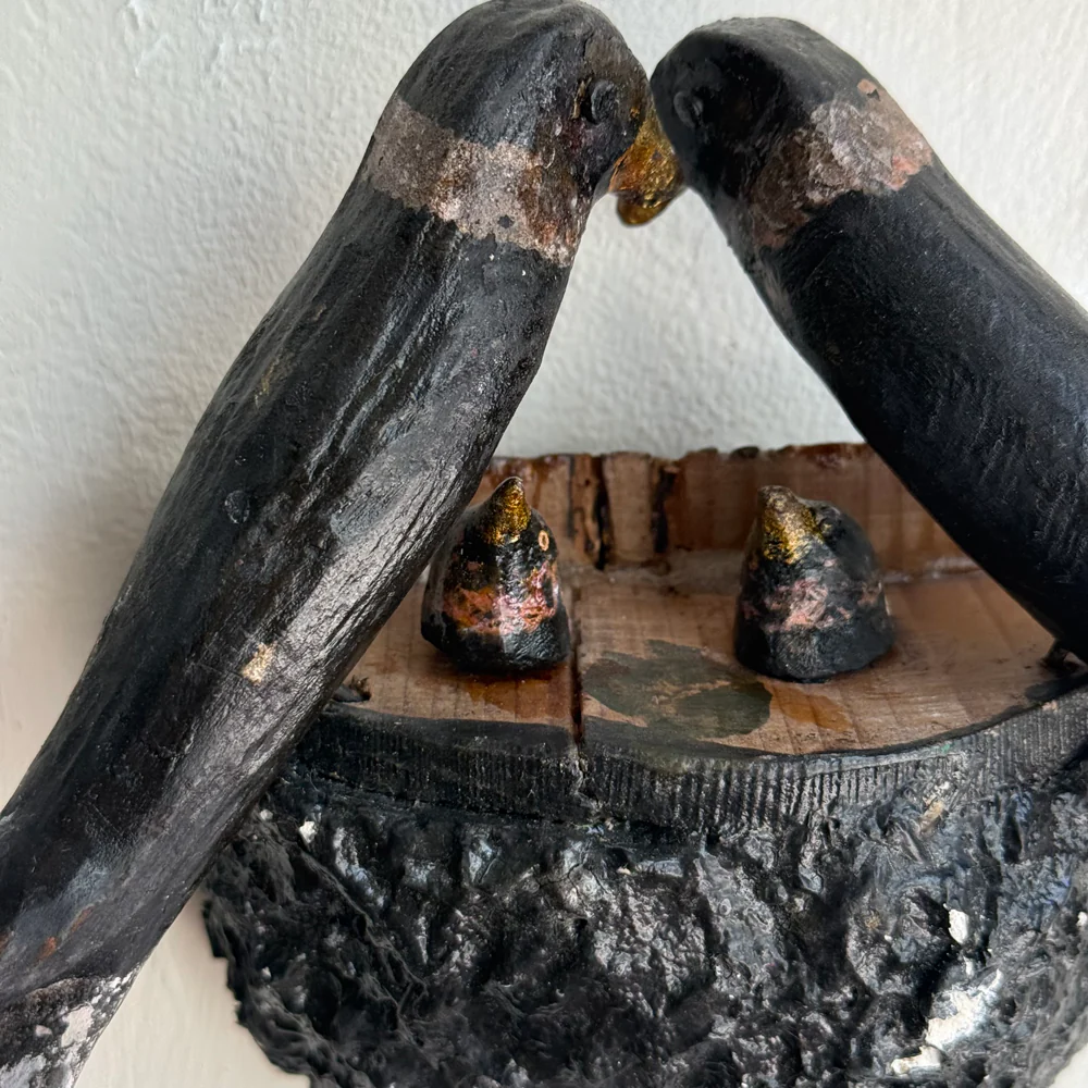 Early 20th-century Black Forest Carved Bird's Nest (BFB-13) - Image 3