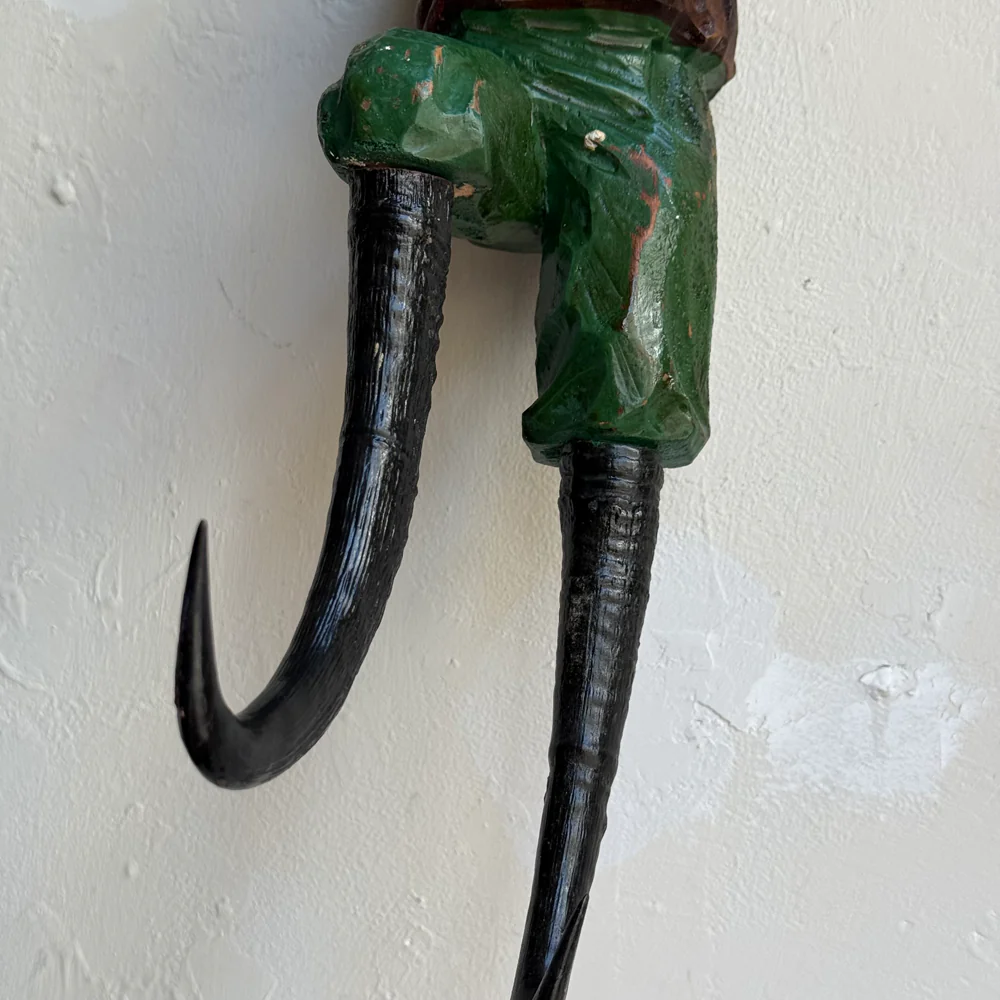 Early 20th-century Carved Alpine Hunter Decorative Coat Hook (#1) - Image 3
