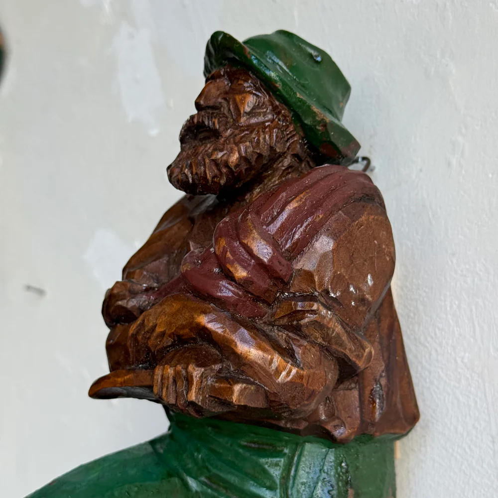 Early 20th-century Carved Alpine Hunter Decorative Coat Hook (#1) - Image 4