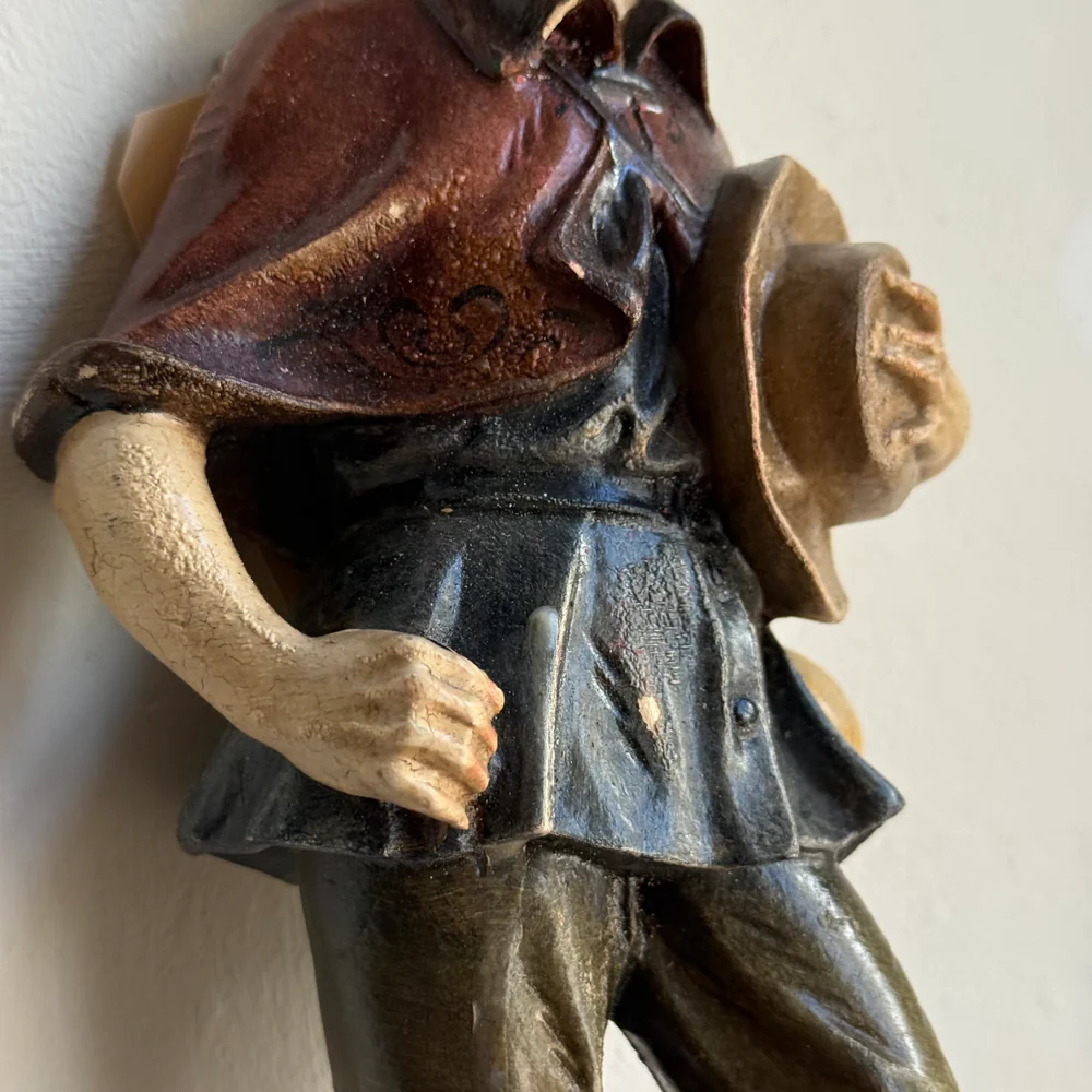 Early 20th-century Carved Alpine Hunter Decorative Coat Hook (#3) - Image 6