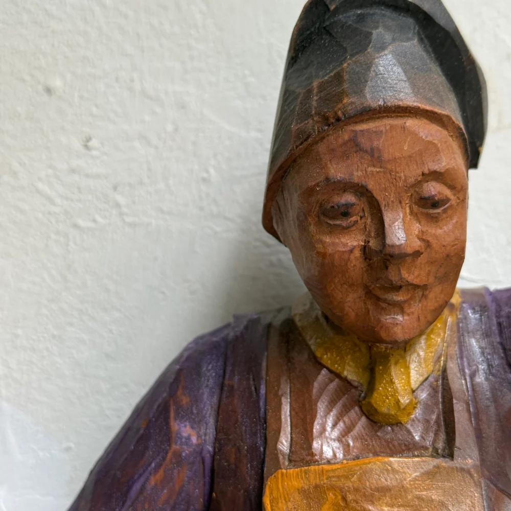 Early 20th-century Carved Alpine Hunter Decorative Coat Hook (#9) - Image 3