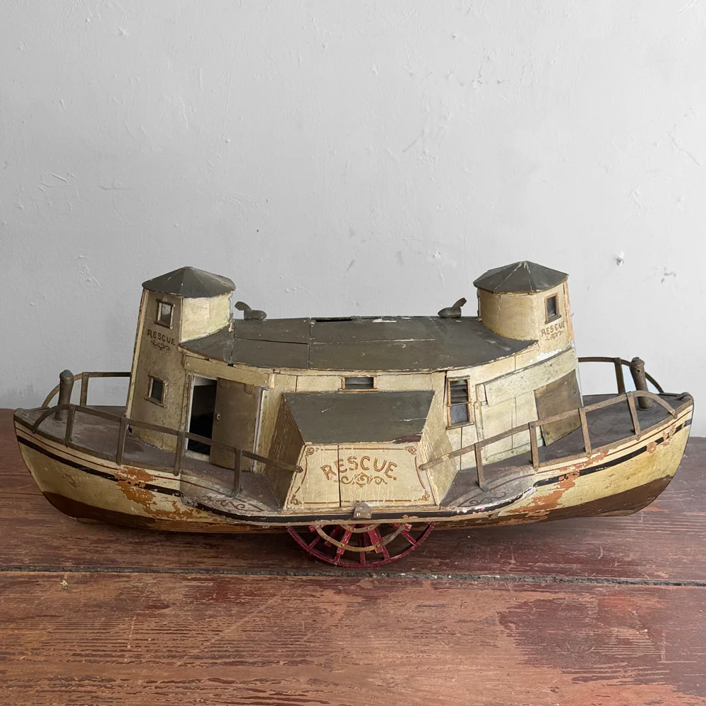Early 20th-century Paddle Steamer Rescue Boat Model - Image 10
