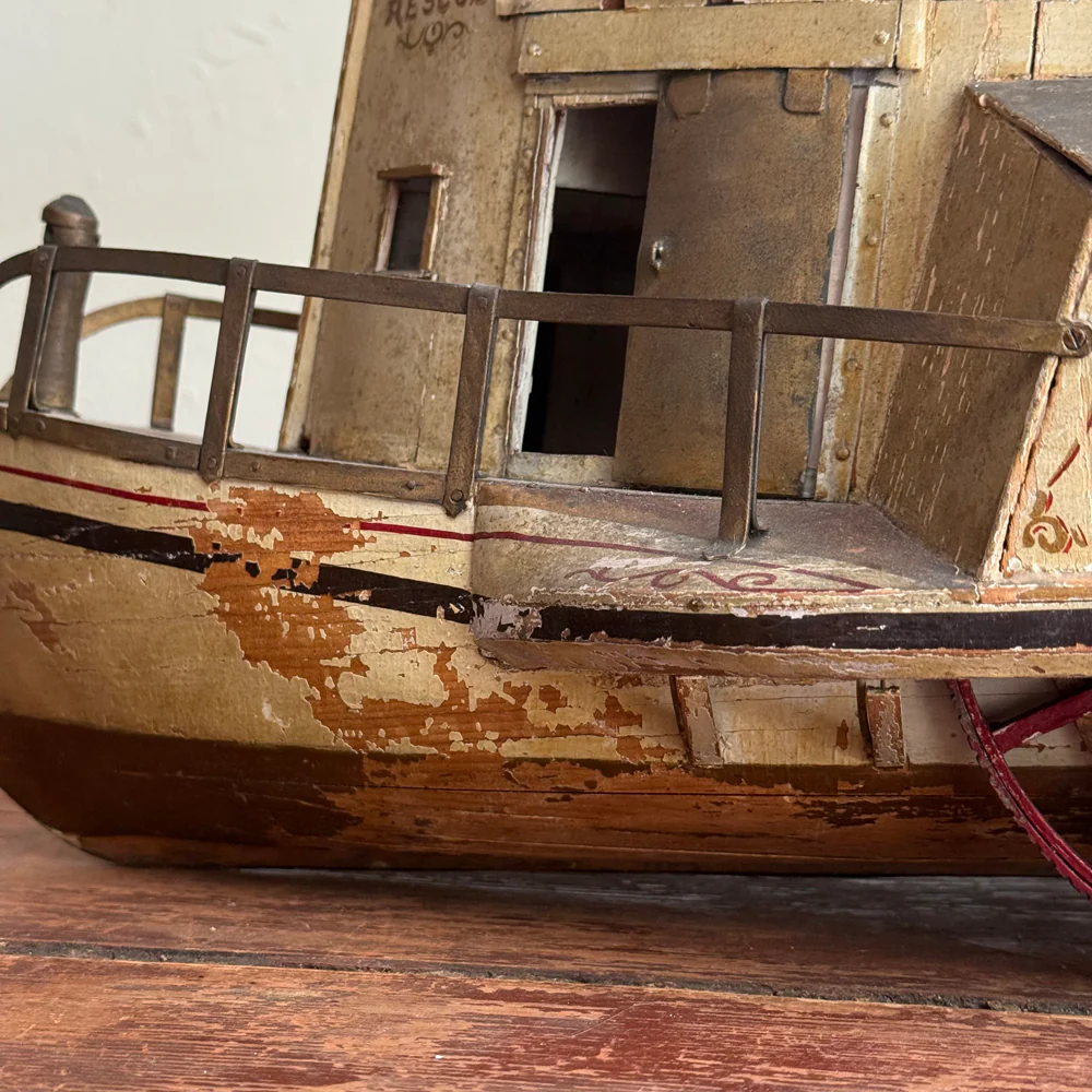 Early 20th-century Paddle Steamer Rescue Boat Model - Image 11