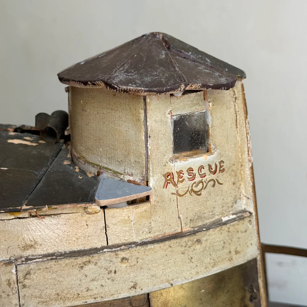Early 20th-century Paddle Steamer Rescue Boat Model - Image 4