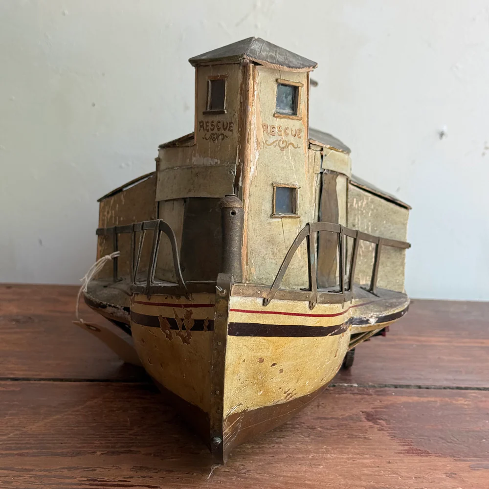 Early 20th-century Paddle Steamer Rescue Boat Model - Image 6