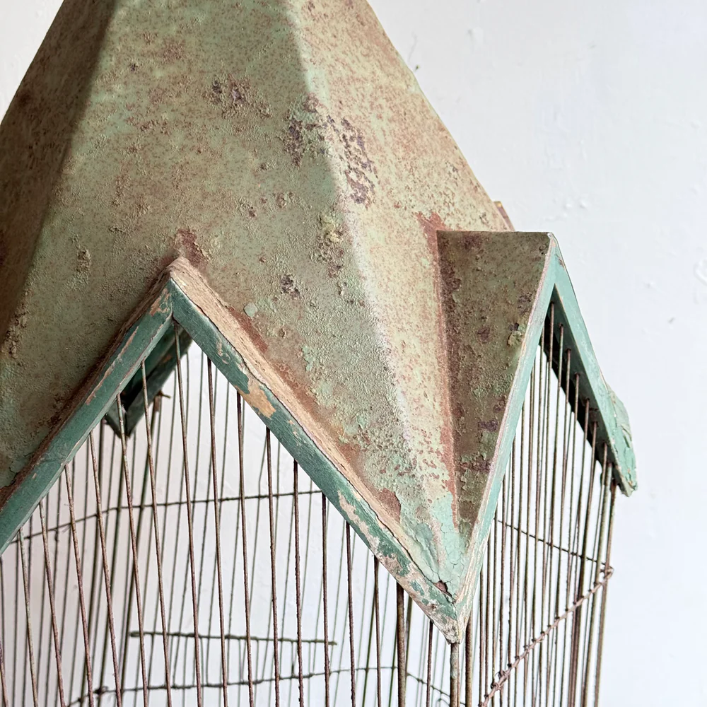 Early 20th-century Tin and Wire Bird Cage - Image 2