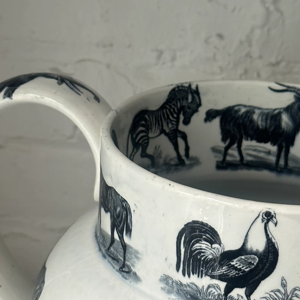 Elsmore & Forster Ironstone Transfer Printed Animals Pearlware Pitcher - Image 8