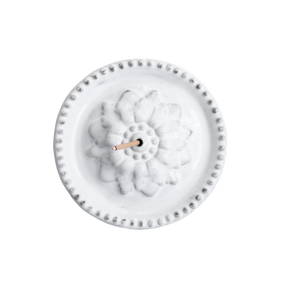 Emilie Incense Holder on Pearled Saucer