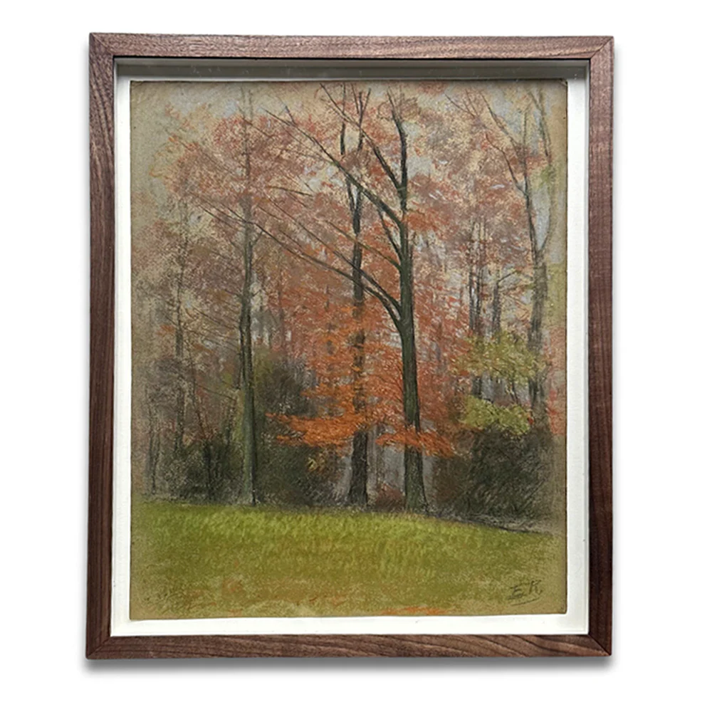 Evert Rabbers Framed Early 20th-century Landscape Pastel Drawing #15