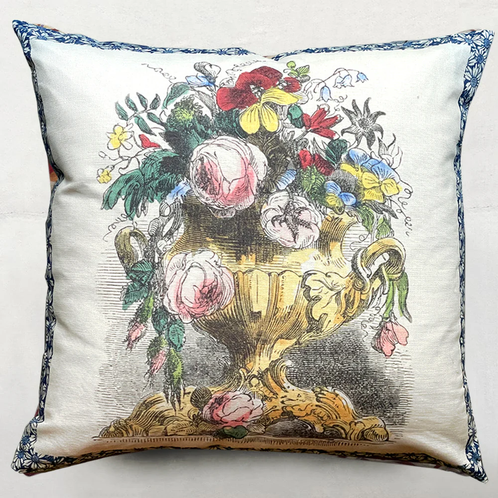 Flower Vase Parchment Cushion
