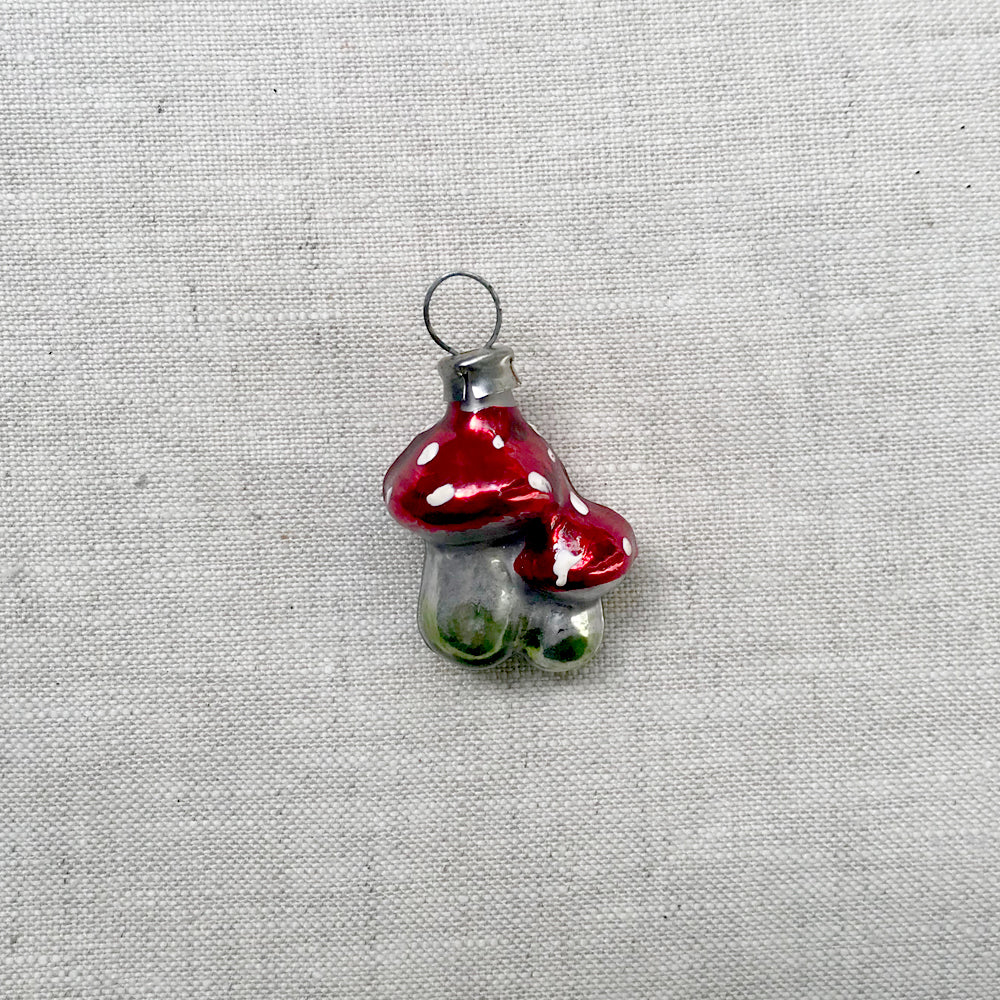 Tiny Nostalgic Double Mushroom Ornament
