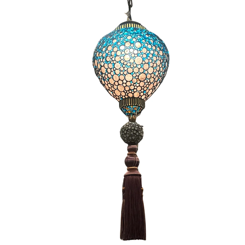 Glass "Majarincess” Lantern in Blue by Adam Kurtzman