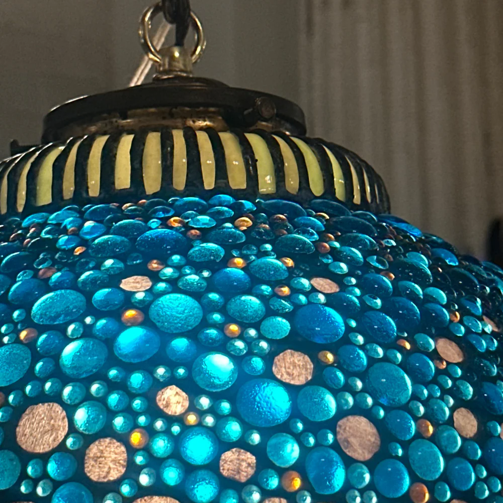Glass "Majarincess” Lantern in Blue by Adam Kurtzman - Image 2