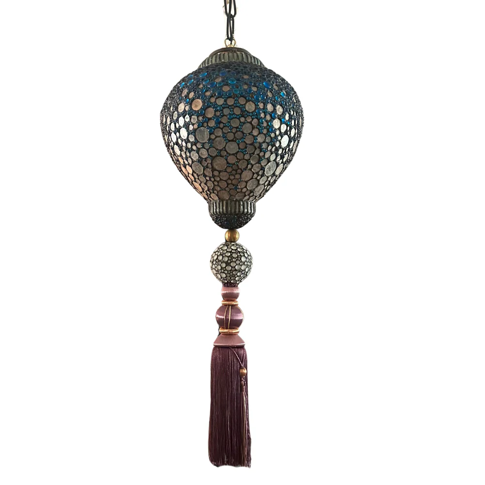 Glass "Majarincess” Lantern in Blue by Adam Kurtzman - Image 4
