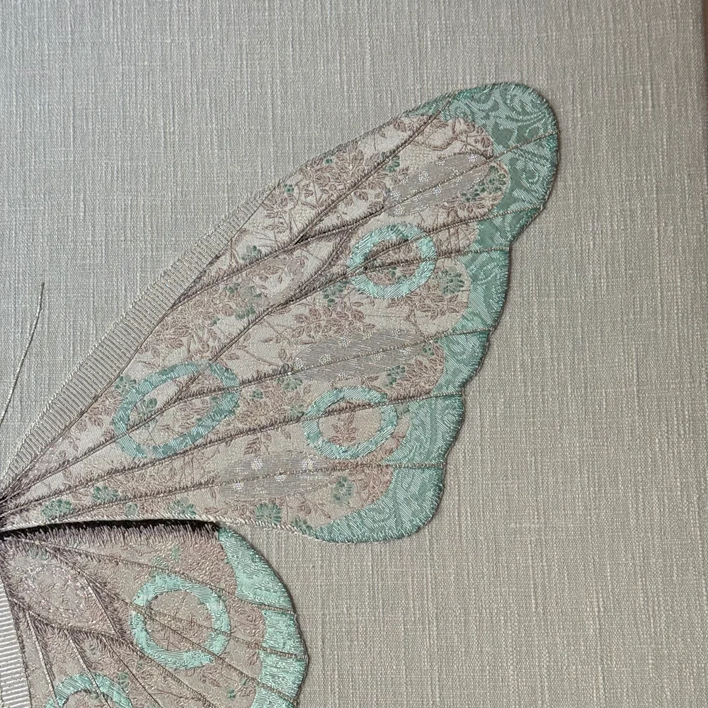 Hand Embroidered "Blue & Silver Butterfly" by Zara Merrick - Image 2