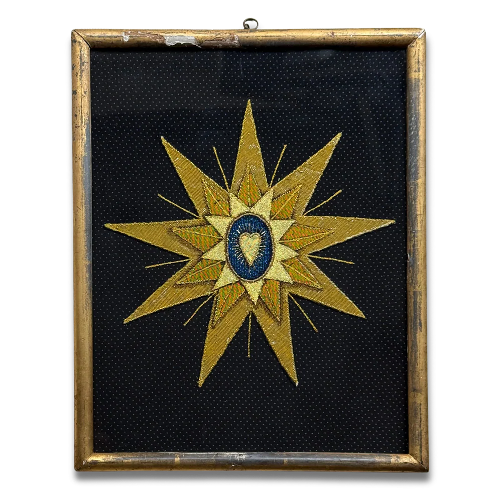 Hand Embroidered "Star with Heart" by Zara Merrick