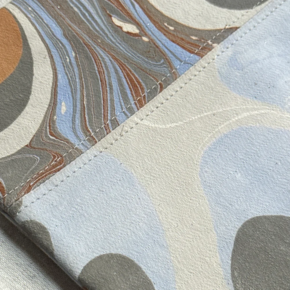 Hand Marbled One of a Kind Large Zipper Pouch (#P07) - Image 3