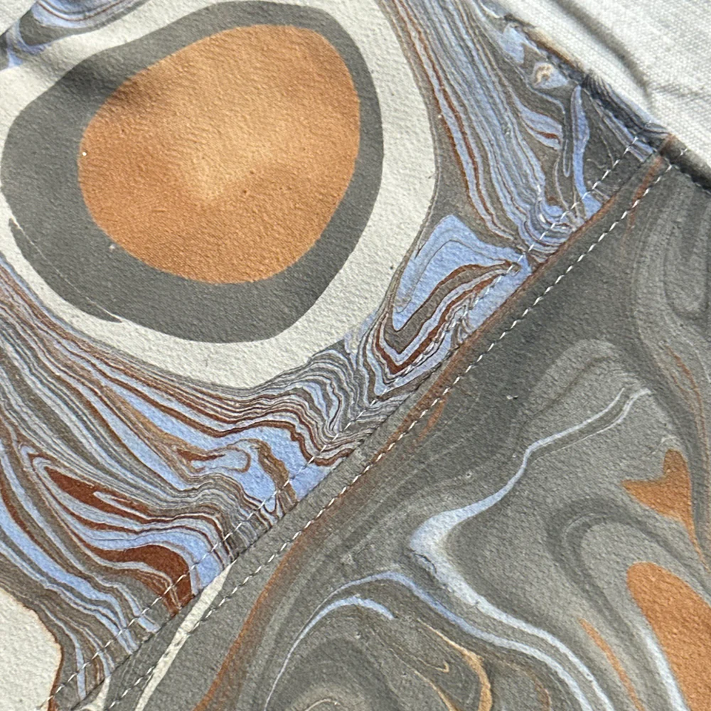 Hand Marbled One of a Kind Large Zipper Pouch (#P07) - Image 4