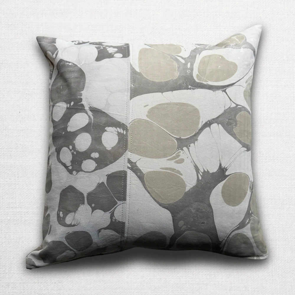 Hand Marbled One-of-a-Kind Pillow (26-02)