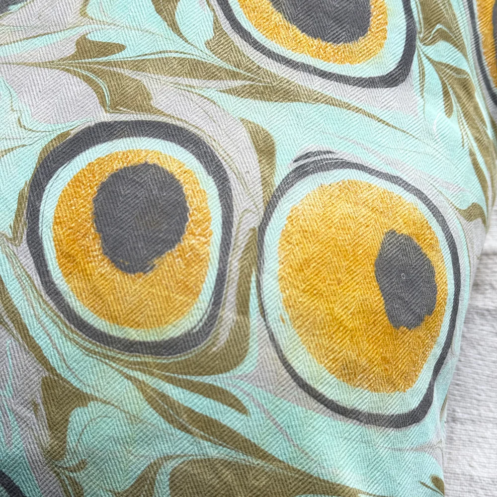 Hand Marbled One-of-a-Kind Pillow (26-04) - Image 5