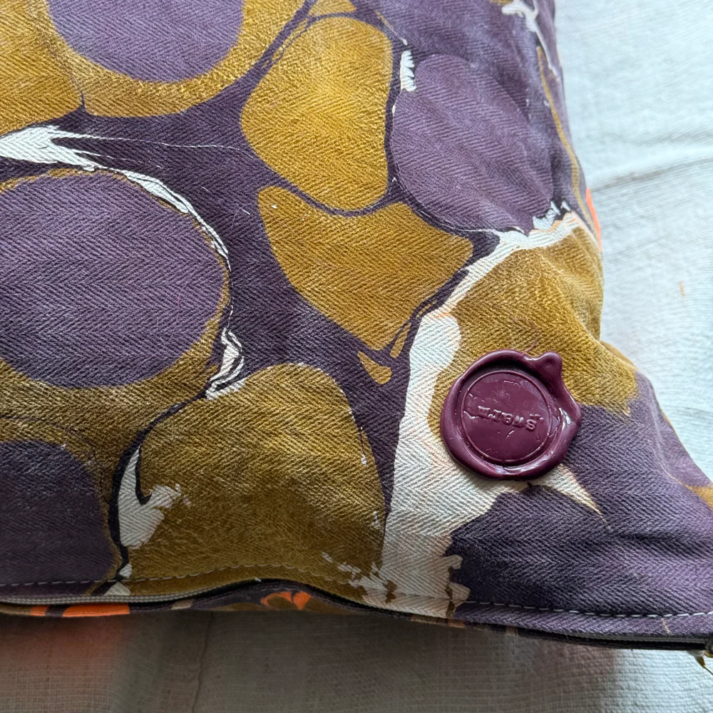 Hand Marbled One-of-a-Kind Pillow (26-08) - Image 3