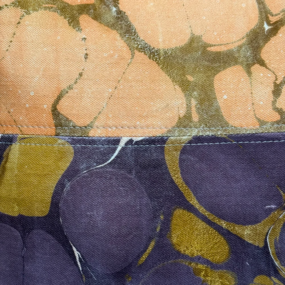 Hand Marbled One-of-a-Kind Pillow (26-08) - Image 4