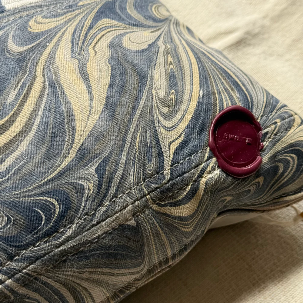 Hand Marbled One-of-a-Kind Pillow (26-09) - Image 3