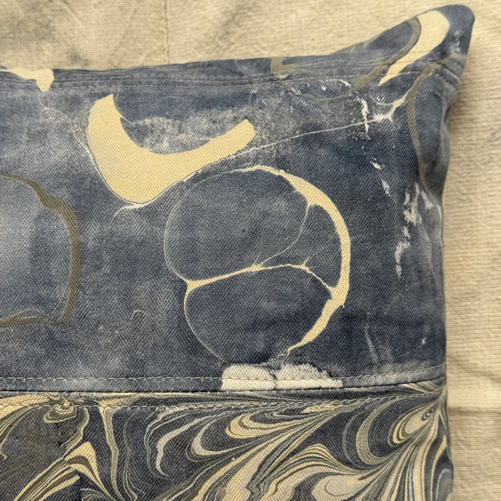 Hand Marbled One-of-a-Kind Pillow (26-09) - Image 5