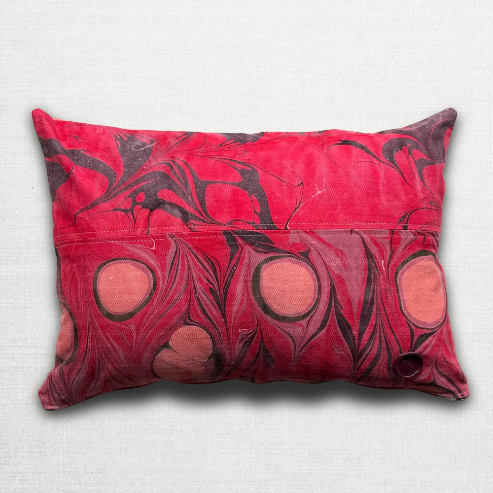Hand Marbled One-of-a-Kind Pillow (26-10)