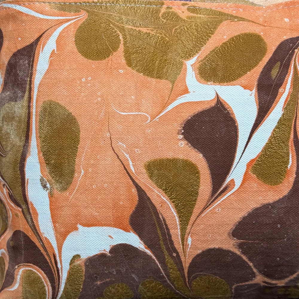 Hand Marbled One-of-a-Kind Pillow (26-11) - Image 4