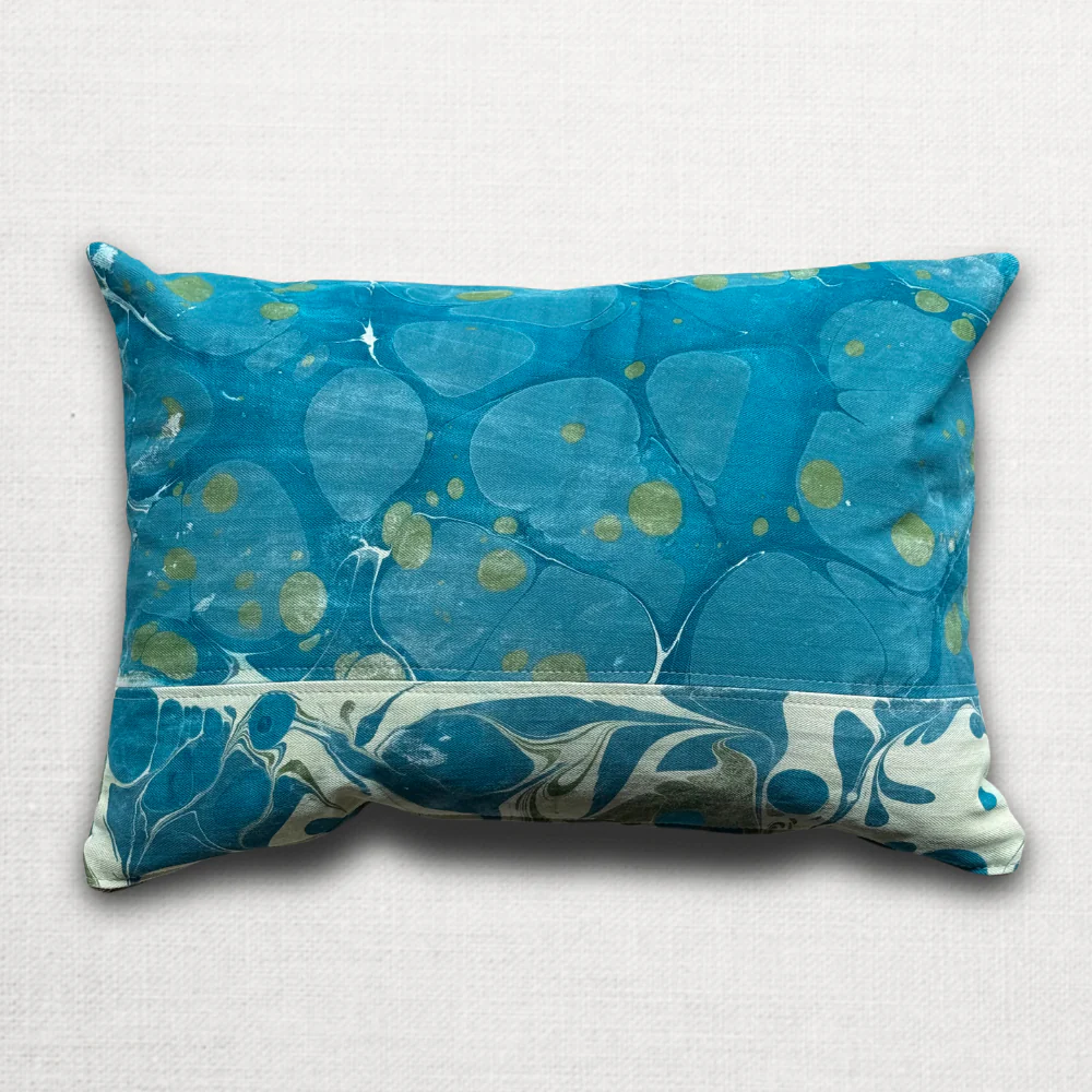 Hand Marbled One-of-a-Kind Pillow (26-12)