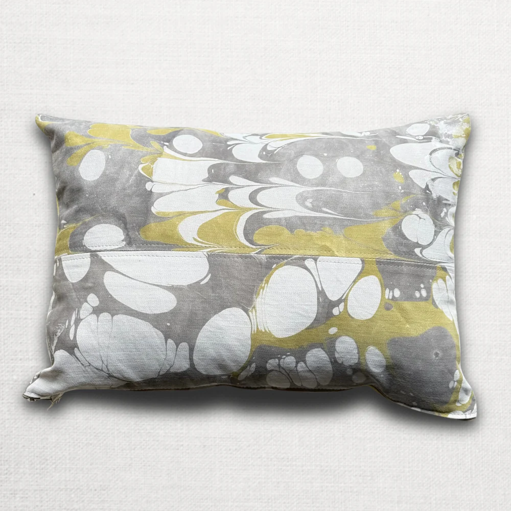 Hand Marbled One-of-a-Kind Pillow (26-16)