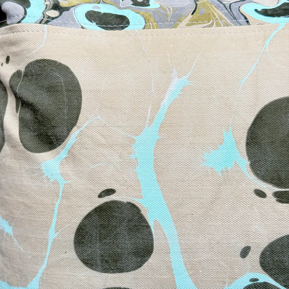 Hand Marbled One-of-a-Kind Pillow (26-17) - Image 4