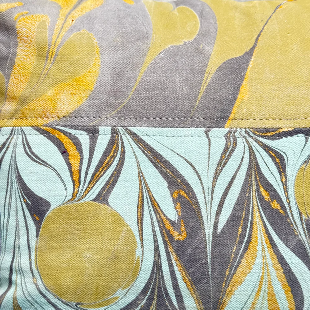 Hand Marbled One-of-a-Kind Pillow (26-19) - Image 4