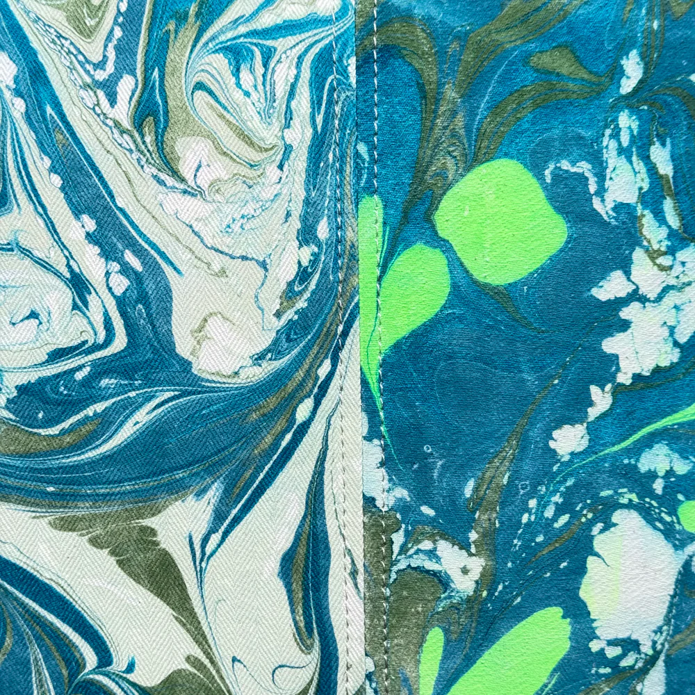 Hand Marbled One-of-a-Kind Pillow (26-21) - Image 4