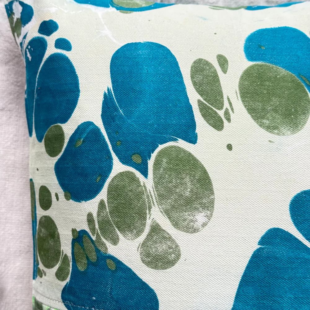 Hand Marbled One-of-a-Kind Pillow (26-21) - Image 5