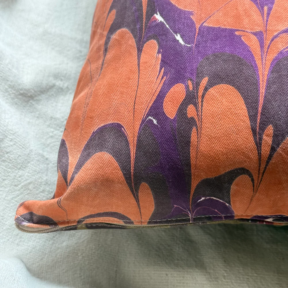 Hand Marbled One-of-a-Kind Pillow (26-22) - Image 5