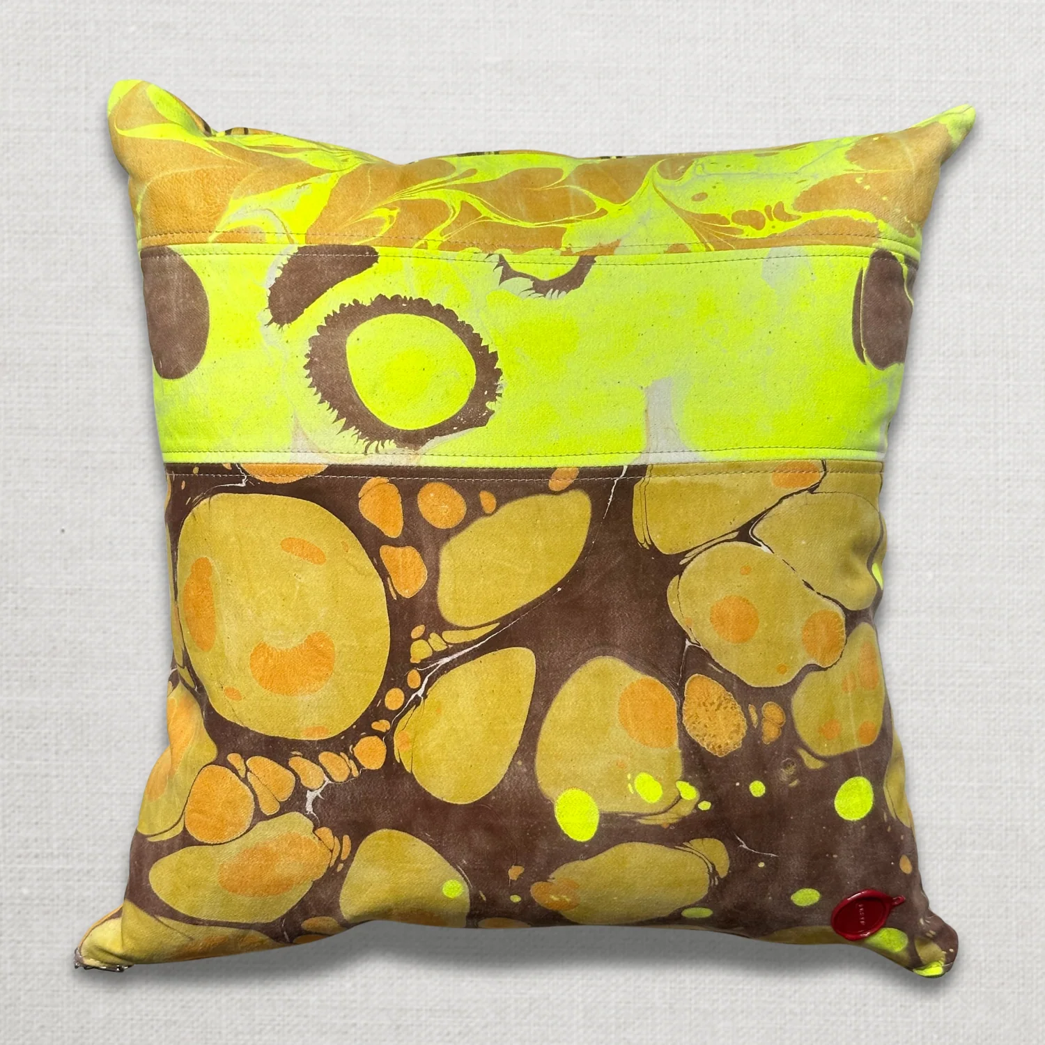 Hand Marbled One-of-a-Kind Pillow (SW01)