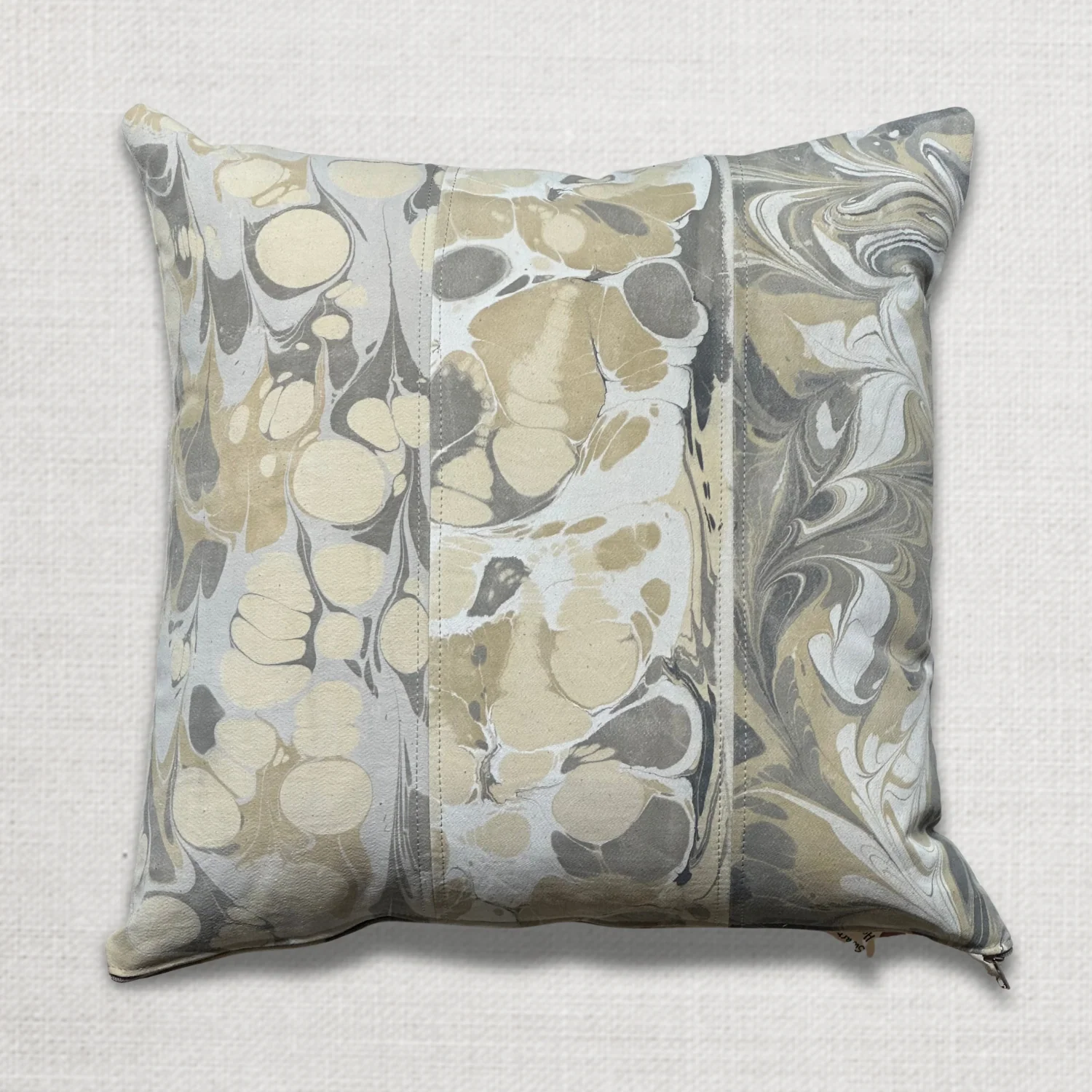 Hand Marbled One-of-a-Kind Pillow (SW03) - Image 2